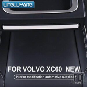 ボルボ XC60 2018-2024 2025 内装自動車用品リアアームレストカップホルダー高輝度ストリップ