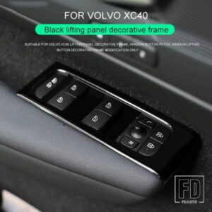 ボルボ XC40 C40 ガラスリフトトリムフレーム黒スパンコールステッカーカーアクセサリー左ハンドル用