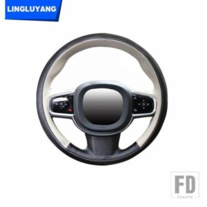 ボルボ 2017-2024 S90 XC90 手縫いステアリングホイールカバー 2018 XC60 革手縫いステアリングホイールカバー V90 S60 V60