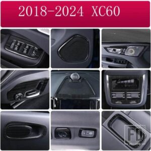 カーアクセサリーボルボ XC60 内装ブラックチタンつや消し装飾フレーム 2018-2024 モデル