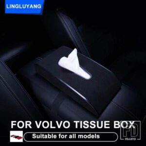 ボルボ XC60 XC90 S90 V90 S60 V60 XC40 V40 S40 S80 V50 V70 XC70 C30 ティッシュボックススエードレザー + ABS アクセサリー