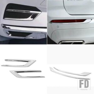 ボルボ XC60 用カースタイリングフロントフォグランプ/リアフォグランプクローム装飾 ABS ミラー 2018-22 カーアクセサリー