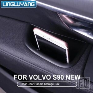 黒フロントとリアドアハンドル収納ボックスコンテナホルダートレイボルボ S90 V90CC カーアクセサリー 2 ピース/セット