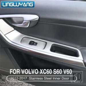 ボルボ XC60 S60 V60 ステンレスインナードアアームレストウィンドウリフトボタンカバーインテリアトリム 7 個/4 個カースタイリング 2010-2017