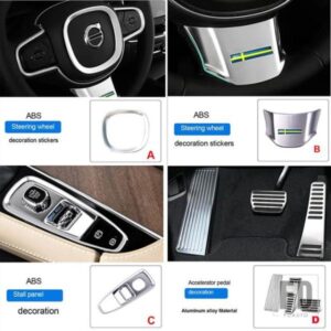 ステッカー ABS ボルボ XC60 アクセサリー 2018-22 装飾ステッカーインテリアモールディング