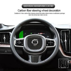 ボルボカーボンステアリングホイール装飾ステッカーインテリア S60 V60 XC60 S90 V90CC XC90 カーアクセサリー