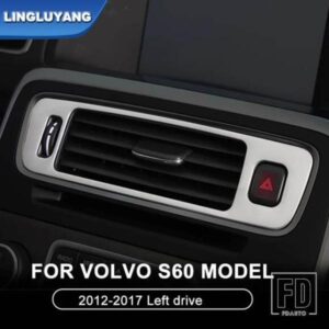 ボルボ S60 用カースタイリング 2012-2018 左ドライブ中央制御エアアウトレット装飾ステッカーカーパーツカーアクセサリー