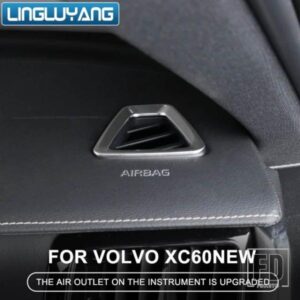 ボルボ 2018 2019 2020 XC60 左ハンドルインテリアステンレスカーアクセサリーインストルメントパネル小型エアアウトレットフレーム