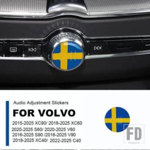 ボルボ中央制御再生ボタンステッカー S60 S90 XC40 XC60 XC90 V60 V90 C40 インテリアステッカー装飾