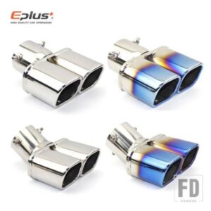 汎用ステンレスのマフラーマフラーテールパイプノズルエンド汎用スクエアエンド 1 2 ダブル 60 MM 75 MM