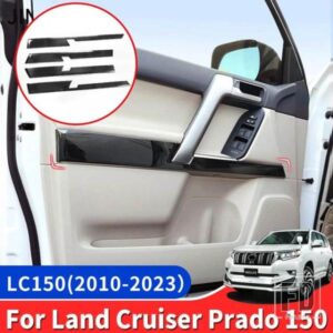 トヨタプラド 150 FJ150 LC150 2021-2010 2020 インテリアドア装飾ハイライトストリップアクセサリーステンレスドアパネル