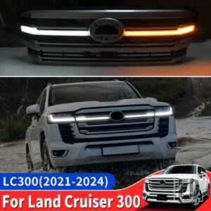 LED ダイナミックランプライトフロントグリルトヨタランドクルーザー 300 LC300 2022 2023 2024 アップグレード外装アクセサリー