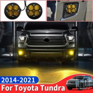 2014-2021 トヨタタンドラフロントフォグランプアセンブリ LED フロントバンパーブライトゴールドフォグランプアクセサリー 2020 2019