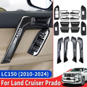 トヨタランドクルーザープラド 150 2010-2022-24 ドアハンドル装飾ガラススイッチボタン LC150 インテリアアクセサリー