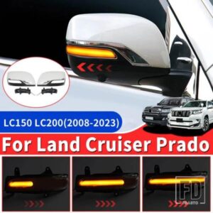 2008-2021 トヨタランドクルーザー 200 プラド 150 バックミラーカバー LC150 LC200 アクセサリー LED ウインカー FJ150