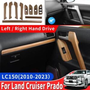 木目交換用アームレストカバートヨタランドクルーザープラド 150 LC150 FJ150 2022-2023 インテリアアクセサリーアップグレードハンドル