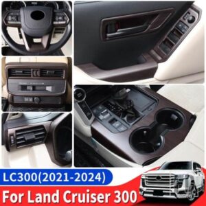 2021-2024 トヨタランドクルーザー 300 高構成ピーチウッドテクスチャインテリアアクセサリー LC300 アップグレード