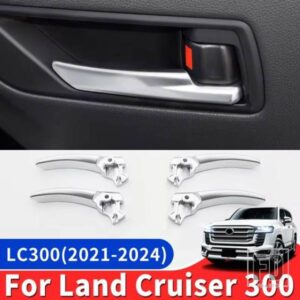 ドア内側ハンドルトヨタランドクルーザーLC300 2021-2024インテリア装飾アクセサリーに