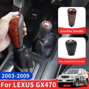2003-2009 レクサス GX 470 GX470 2008 2007 インテリア自動シフトハンドルウッドテクスチャギアボックスヘッドアクセサリー