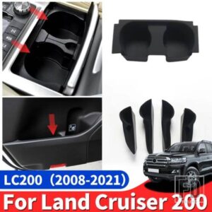 トヨタランドクルーザー 200 2008-2021 ギアボックス収納ボックスソフトレザーケース LC200 水カップマットトレイ装飾アクセサリー