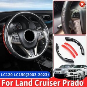 カーボンパターンスタイルステアリングホイールカバートヨタランドクルーザープラド 120 150 LC120 LC150 2003-2023 インテリアアクセサリー