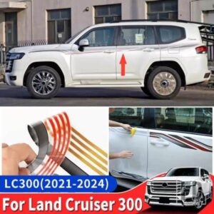 ウエストラインパターン装飾カラーストライプトヨタランドクルーザー 300 2022 2024 ボディカラーバーステッカー LC300 アップグレード外観
