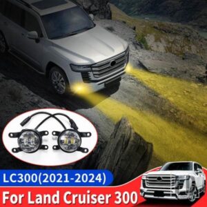 2021-24 トヨタランドクルーザー 300 ゴールドフロントフォグランプ 2 色ランプ LC300 外装アップグレードアクセサリースポットライト