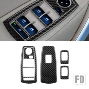 LHD BMW X3 E83 38261 カーボンウィンドウコントロールパネルステッカーインテリアカーアクセサリー