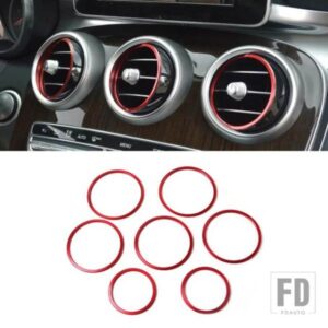 カーエアコンアウトレットサークル装飾ステッカートリムメルセデスベンツ C クラス W205 GLC X253 2015-17 AC ベントリング