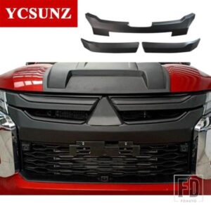 ABS フロントグリルトリムフロントグリルモールドトリム三菱 L200 トリトン 2019-22 カースタイリング外装アクセサリー