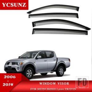 ABS ウィンドウバイザー三菱 L200 トリトン 2006-14 サイドウィンドウディフレクターカーアクセサリー