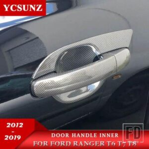 カースタイリングカーボンドアハンドルインサートフォードレンジャー 2012-20 T6 T7 T8 WILDTRAK 2021