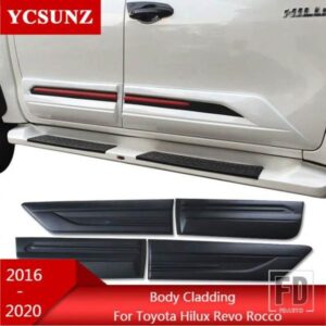 ABS ブラックボディクラッドキットアクセサリートヨタハイラックス REVO ロッコ 2016-20 カースタイリングダブルキャビン YCSUNZ