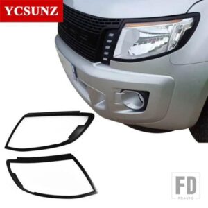 カーアクセサリー ABS 黒ヘッドライトカバーランプ SURROUDS トリムフォードレンジャー T6 2012 2013 2014 YCSUNZ