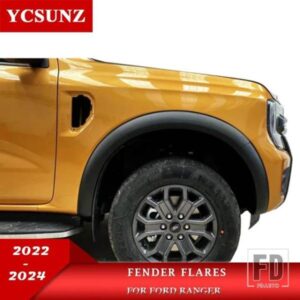3 インチホイールアーチフェンダーフレアフォードレンジャー WILDTRAK 2023 2024 2025 マッドガードセンサー穴ダブルキャビンカーアクセサリー