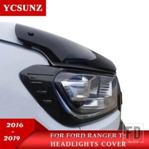 カーボンカラーヘッドライトカバーフォードレンジャー T7 T8 ワイルドトラックエベレストエンデバー 2016-21