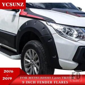 フェンダーフレア三菱トライトン 2015-2018 アクセサリー 9 インチ黒マッドガード三菱 L200 2015-18 YCSUNZ