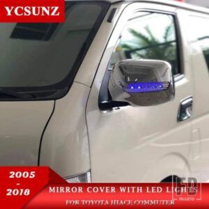 ABS サイドミラーカバー LED ライト付きトヨタハイエースコミューター 2005-2018 2008 2009 2010 2012 2014 2018 車外装アクセサリー