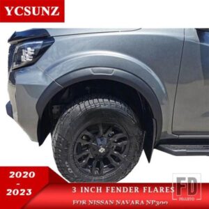 マットブラックスリムフェンダーフレア日産ナバラ NP300 2020 2021 2022 ホイールアーチマッドガードダブルキャビンスタイリング