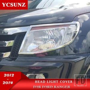 クロームヘッドライトカバーアクセサリーフォードレンジャー WILDTRAK T6 2012 2013 2014 ランプフード装飾カバー YCSUNZ
