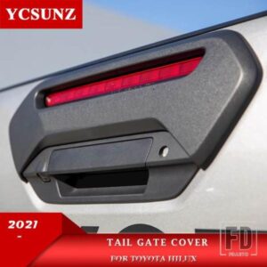 ABS クロームブラックカーボンテールゲートカバートヨタハイラックス 2021 4 4 リアハンドルボウルカバーカースタイリングオートアクセサリー