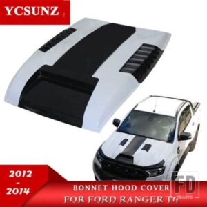 カーアクセサリーボンネットスクープフードフォードレンジャー T6 2012 2013 2014 WILDTRAK ABS 材料白 ??YCSUNZ