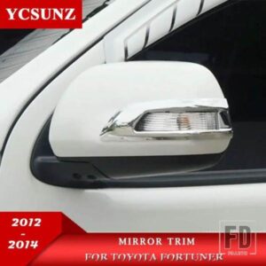 クロームサイドドアミラーリムトリムトヨタフォーチュナー 2012 2013 2014 ミラー装飾カーアクセサリー