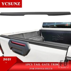 テクスチャブラックレールガードオーバーレールロードベッドライナートヨタハイラックス 2021-23 4X4 テールゲートカバープロテクターダブルキャブ