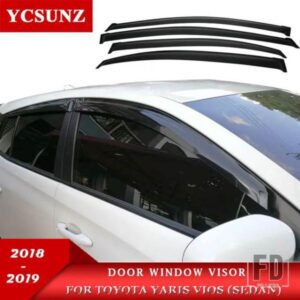 ドアウィンドウバイザートヨタヤリスセダン 2018-21 アクセサリーレインガードサンディフレクター YCSUNZ