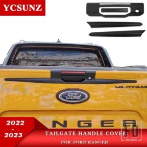 ABS テールゲートハンドルカバートリムフォードレンジャー WILDTRAK T9 2022 2023 2024 XLT スポーツピックアップトラックカーアクセサリー