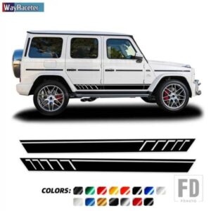 2 個ドアサイドストライプスカートステッカーデカールメルセデスベンツ G クラス G63 AMG G65 G55 G500 W463 G550 G350 W464 アクセサリー