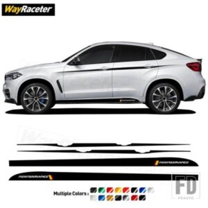M パフォーマンスステッカードアサイドストライプスカートウエストラインボディデカール BMW X6 F16 F86 M スポーツ 2015-2019 アクセサリー