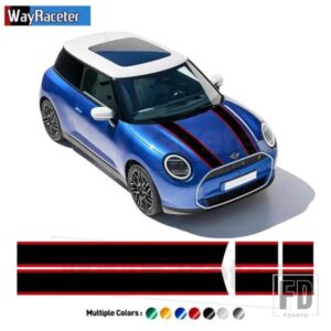 2 個ボンネットストライプフードバンドリアトランクグラフィックビニールデカールミニクーパー 2024 F65 F66 F67 JCW ハッチアクセサリー