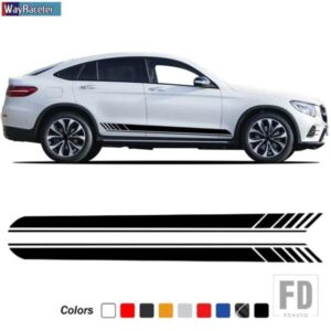 版 1 サイドストライプスカートステッカーデカールメルセデスベンツ GLC クラス X253 クーペ C253 GLC250 GLC300 GLC43 GLC63 AMG アクセサリー